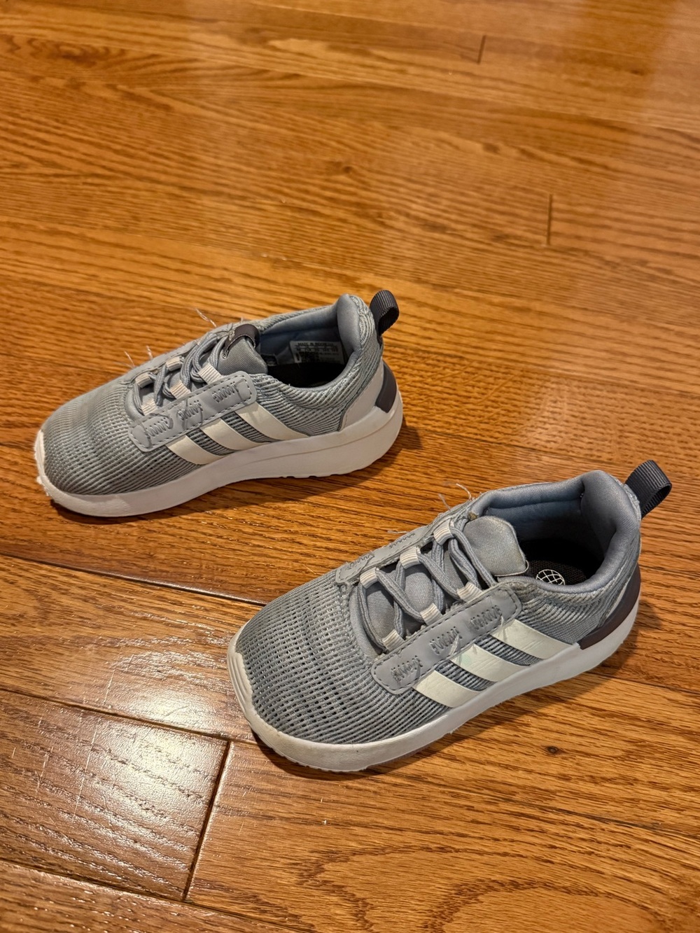 Adidas Kids Gray and White Slip On Lightweight Sneakers